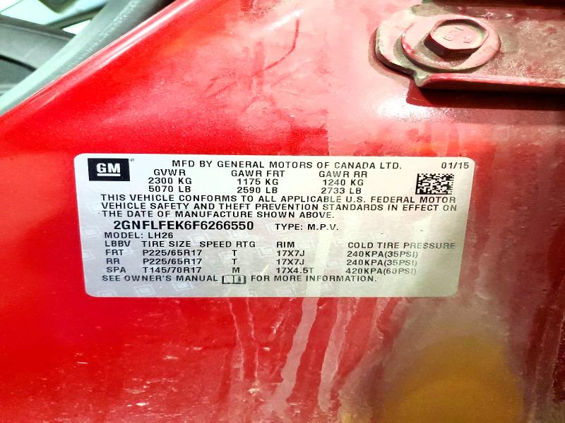 Продажа на аукционе авто 2015 Chevrolet Equinox, vin: 2GNFLFEK6F6266550, номер лота: 55327036