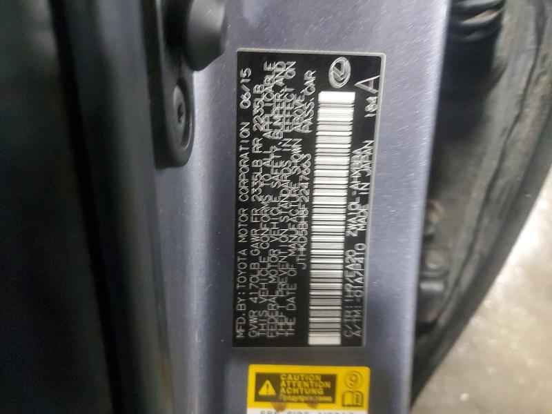 53436016 :رقم المزاد ، JTHKD5BH8F2247663 vin ، 2015 Lexus Ct مزاد بيع