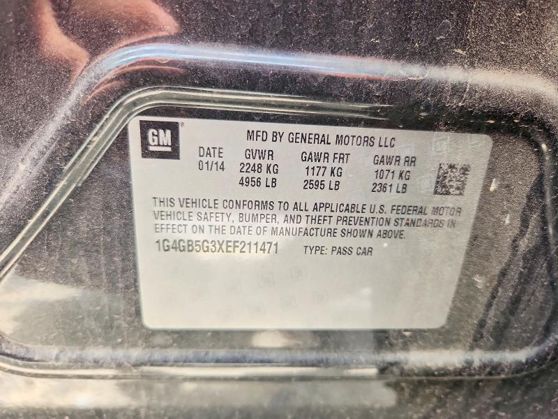 Aukcja sprzedaży 2014 Buick Lacrosse, vin: 1G4GB5G3XEF211471, numer aukcji: 53782576