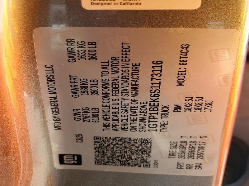 Auction sale of the 2025 Gmc Canyon, vin: 1GTP1BEK6S1173116, lot number: 53053836