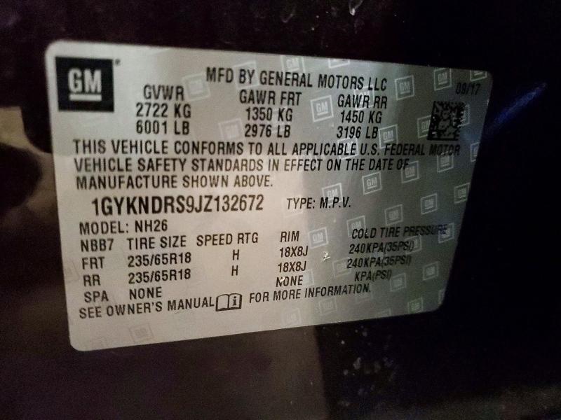 53426556 :رقم المزاد ، 1GYKNDRS9JZ132672 vin ، 2018 Cadillac Xt5 مزاد بيع