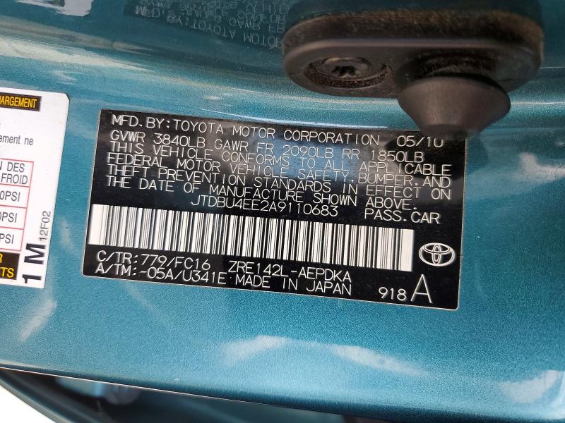 Продажа на аукционе авто 2010 Toyota Corolla, vin: JTDBU4EE2A9110683, номер лота: 51889696
