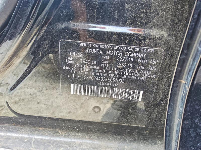 2019 Hyundai Accent მანქანა იყიდება აუქციონზე, vin: 3KPC24A32KE051033, აუქციონის ნომერი: 55036476