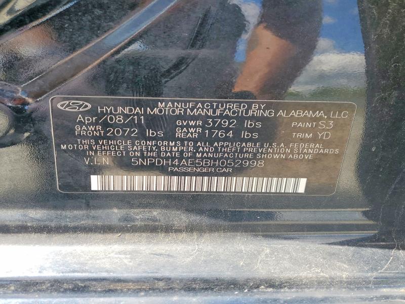Aukcja sprzedaży 2011 Hyundai Elantra, vin: 5NPDH4AE5BH052998, numer aukcji: 52879136