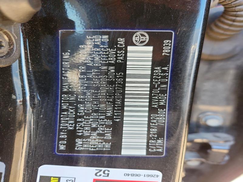 Aukcja sprzedaży 2023 Toyota Camry, vin: 4T1T11AK0PU773615, numer aukcji: 55209586