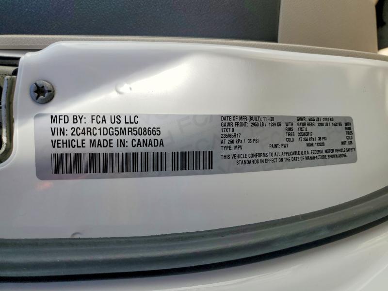 Продаж на аукціоні авто 2021 Chrysler Voyager, vin: 2C4RC1DG5MR508665, номер лоту: 53952186