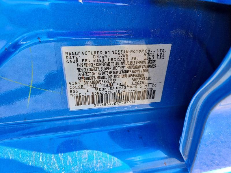 2024 Nissan Sentra მანქანა იყიდება აუქციონზე, vin: 3N1AB8DV0RY327832, აუქციონის ნომერი: 53695786
