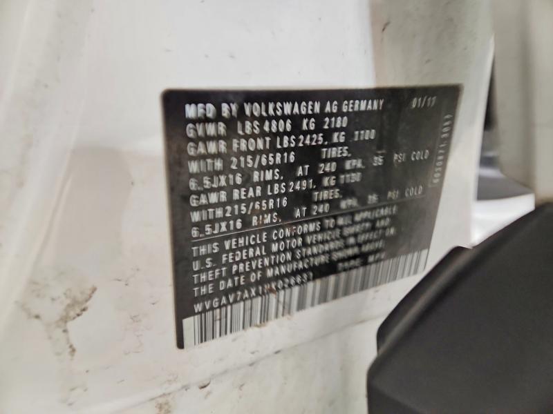 Aukcja sprzedaży 2017 Volkswagen Tiguan, vin: WVGAV7AX1HK026631, numer aukcji: 52498766