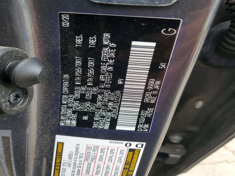 Продажа на аукционе авто 2020 Toyota 4runner, vin: JTEZU5JR3L5222699, номер лота: 55204436