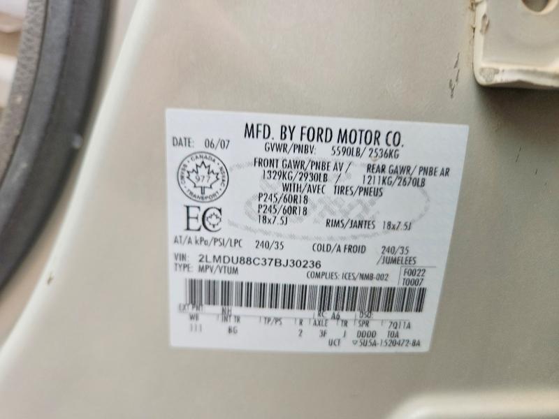 Aukcja sprzedaży 2007 Lincoln Mkx, vin: 2LMDU88C37BJ30236, numer aukcji: 53512366