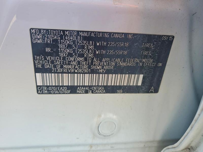 Продажа на аукционе авто 2015 Toyota Rav4, vin: 2T3DFREV9FW382901, номер лота: 51768816