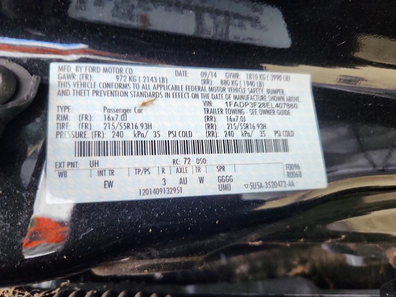 Aukcja sprzedaży 2014 Ford Focus, vin: 1FADP3F28EL407860, numer aukcji: 54891866