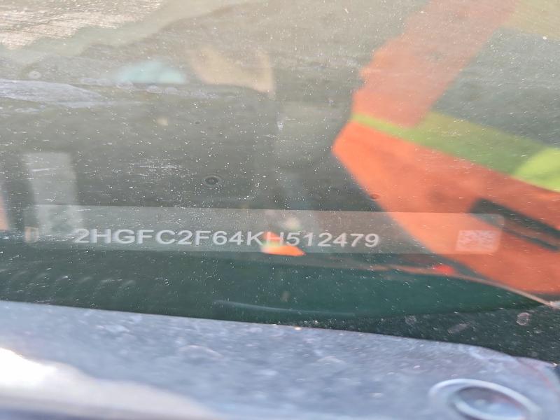 53815246 :رقم المزاد ، 2HGFC2F64KH512479 vin ، 2019 Honda Civic مزاد بيع