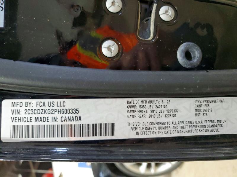53785826 :رقم المزاد ، 2C3CDZKG2PH600335 vin ، 2023 Dodge Challenger مزاد بيع