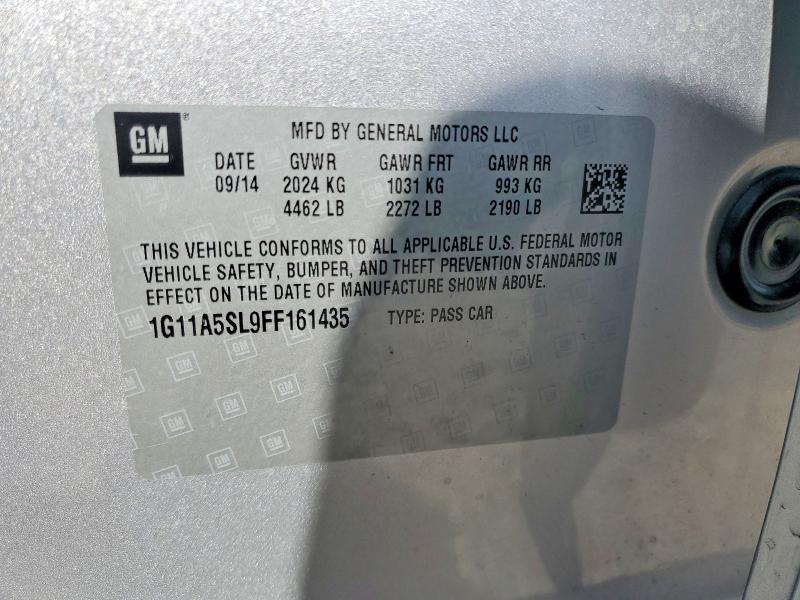 Продажа на аукционе авто 2015 Chevrolet Malibu, vin: 1G11A5SL9FF161435, номер лота: 52887516