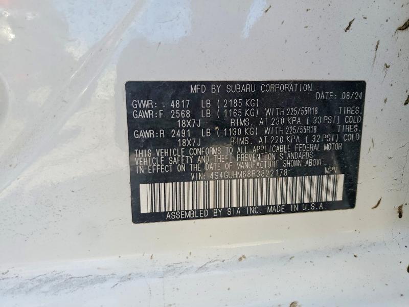 Продажа на аукционе авто 2024 Subaru Crosstrek, vin: 4S4GUHM68R3822178, номер лота: 51822946
