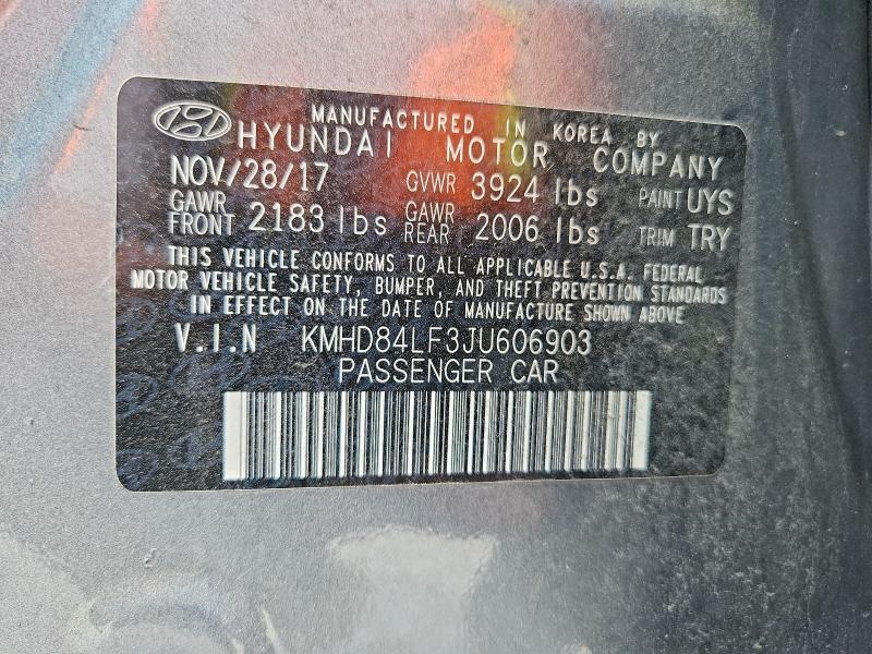 Продажа на аукционе авто 2018 Hyundai Elantra, vin: KMHD84LF3JU606903, номер лота: 53107316