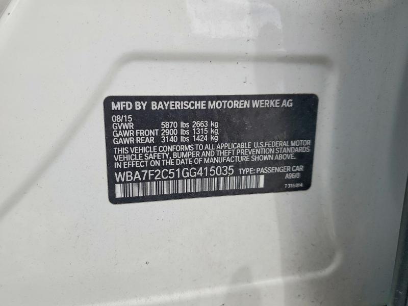 Продажа на аукционе авто 2016 Bmw 750, vin: WBA7F2C51GG415035, номер лота: 53973286
