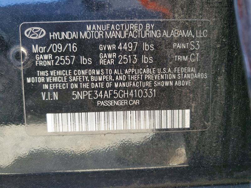 Продажа на аукционе авто 2016 Hyundai Sonata, vin: 5NPE34AF5GH410331, номер лота: 54496096