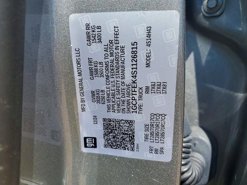 Продаж на аукціоні авто 2025 Chevrolet Colorado, vin: 1GCPTFEK4S1126815, номер лоту: 52336806