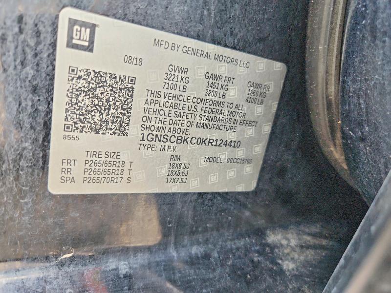 Продажа на аукционе авто 2019 Chevrolet Tahoe, vin: 1GNSCBKC0KR124410, номер лота: 53820166