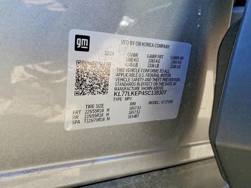 Продаж на аукціоні авто 2025 Chevrolet Trax, vin: KL77LKEP4SC138307, номер лоту: 52655996