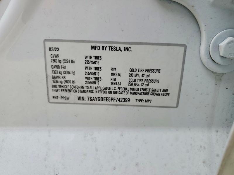 52068816 :رقم المزاد ، 7SAYGDEE5PF742399 vin ، 2023 Tesla Model Y مزاد بيع