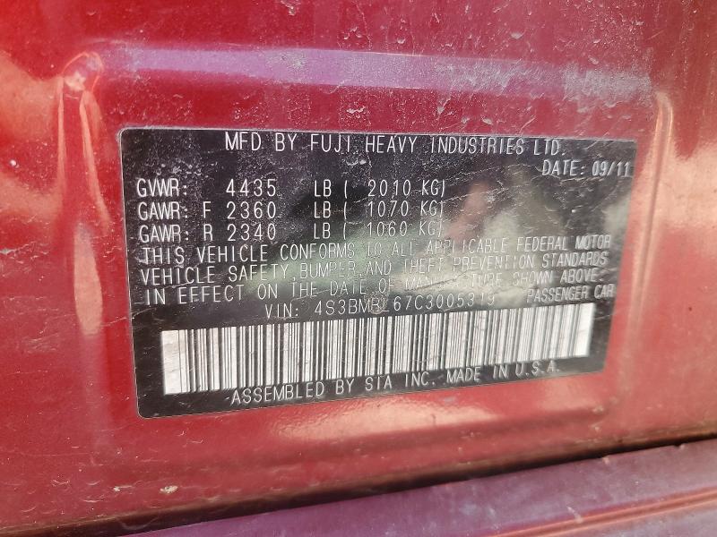 Продаж на аукціоні авто 2012 Subaru Legacy, vin: 4S3BMBL67C3005319, номер лоту: 52451166