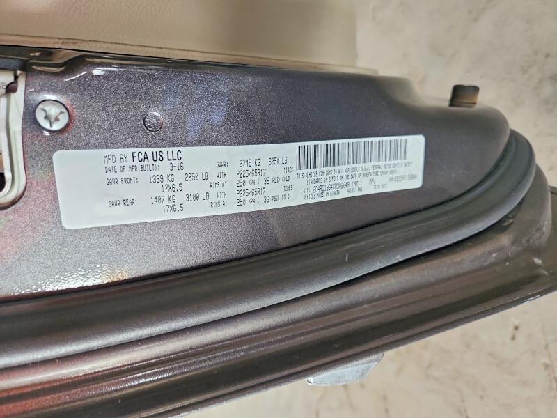 53701406 :رقم المزاد ، 2C4RC1BG4GR302048 vin ، 2016 Chrysler Town & Country مزاد بيع