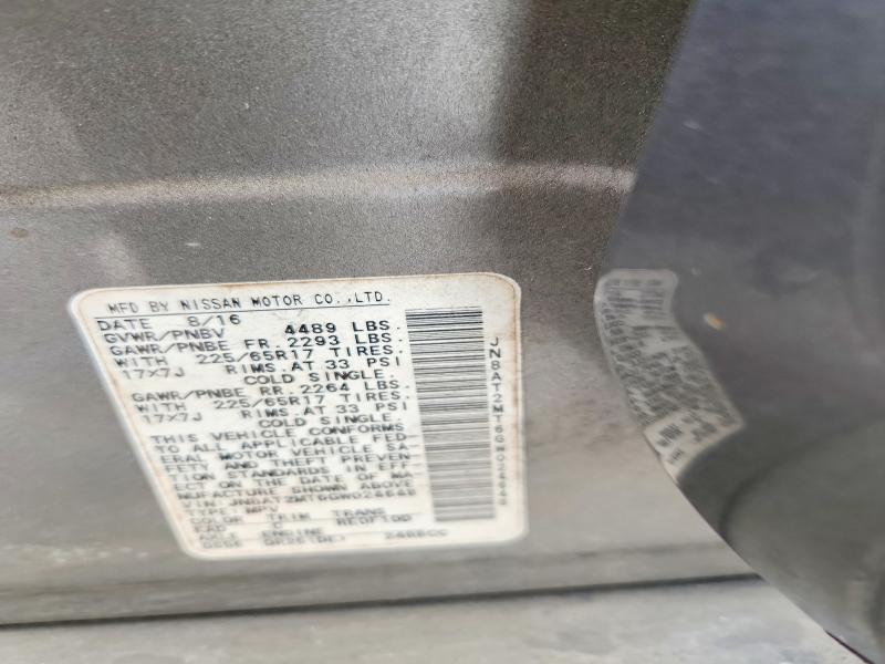 Продажа на аукционе авто 2016 Nissan Rogue, vin: JN8AT2MT6GW024648, номер лота: 52559236
