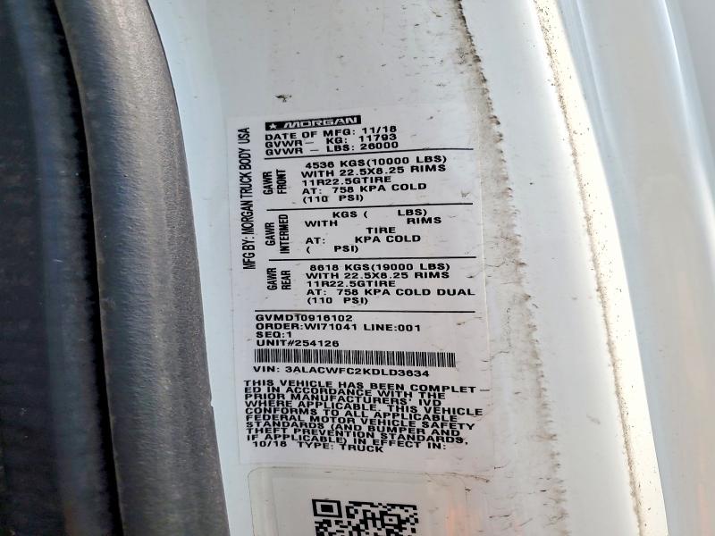 Продажа на аукционе авто 2019 Freightliner M2, vin: 3ALACWFC2KDLD3634, номер лота: 54106676