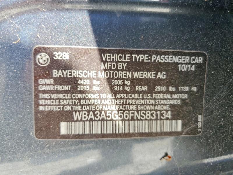 54458506 :رقم المزاد ، WBA3A5G56FNS83134 vin ، 2015 Bmw 328 مزاد بيع
