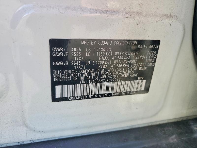 Продажа на аукционе авто 2019 Subaru Outback, vin: 4S4BSAHC7K3222460, номер лота: 54502186
