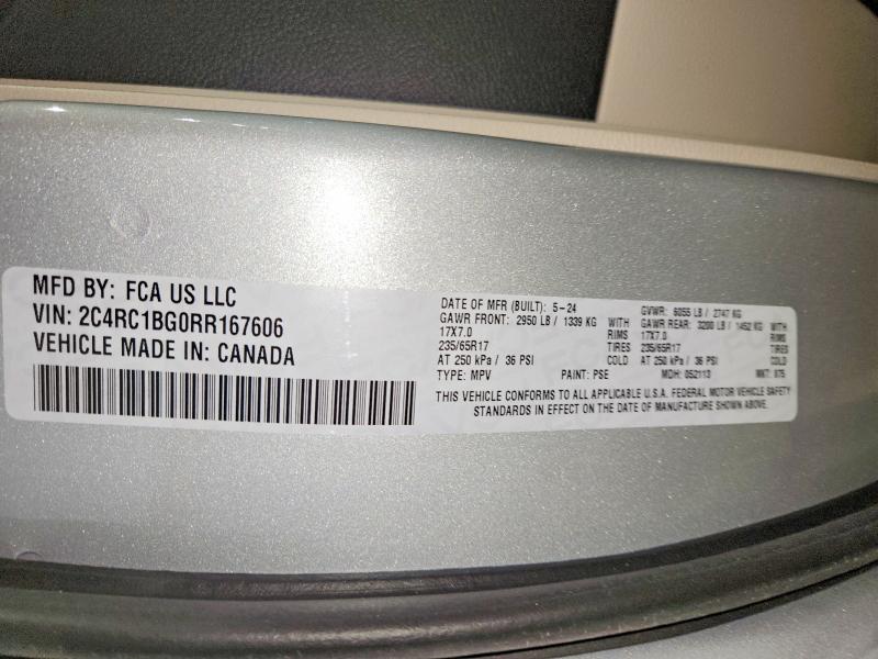 52442736 :رقم المزاد ، 2C4RC1BG0RR167606 vin ، 2024 Chrysler Pacifica مزاد بيع