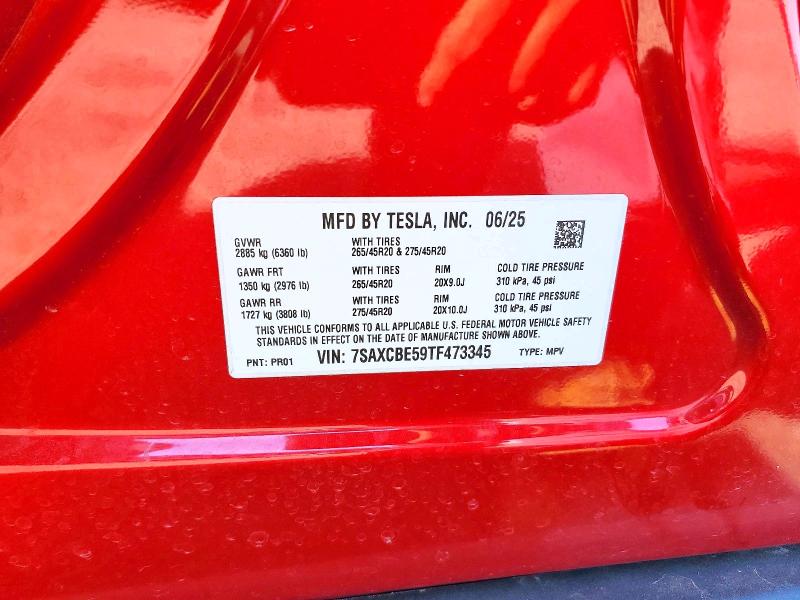 Продаж на аукціоні авто 2026 Tesla Model X, vin: 7SAXCBE59TF473345, номер лоту: 53823826