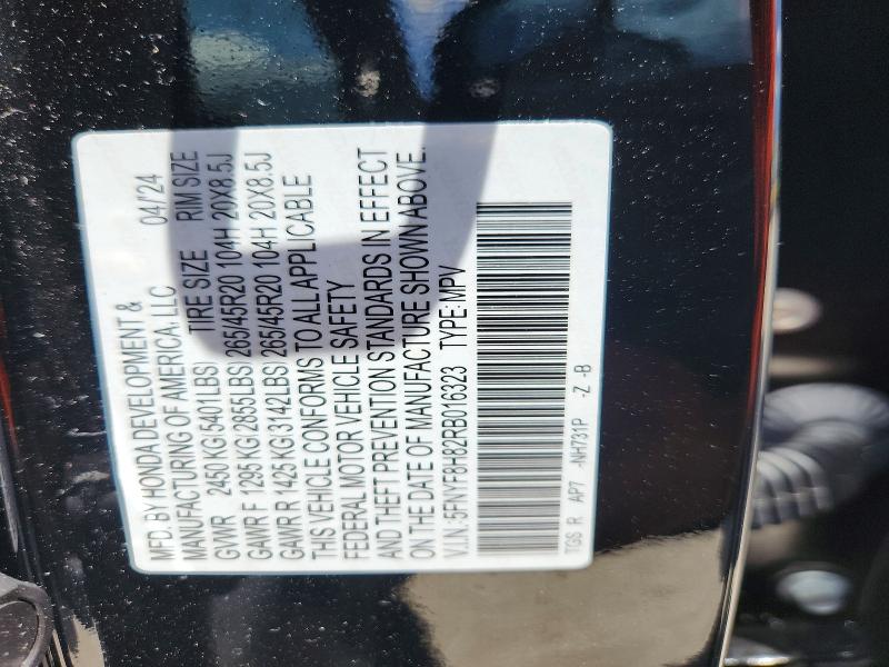 Продаж на аукціоні авто 2024 Honda Passport, vin: 5FNYF8H82RB016323, номер лоту: 52149426