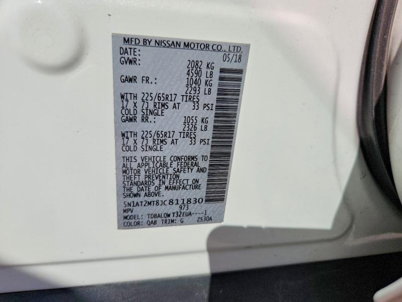 Продажа на аукционе авто 2018 Nissan Rogue, vin: 5N1AT2MT8JC811830, номер лота: 55331146