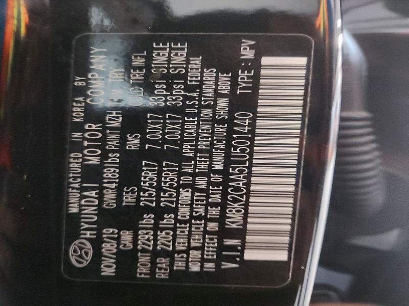 Продаж на аукціоні авто 2020 Hyundai Kona, vin: KM8K2CAA5LU501440, номер лоту: 51359446
