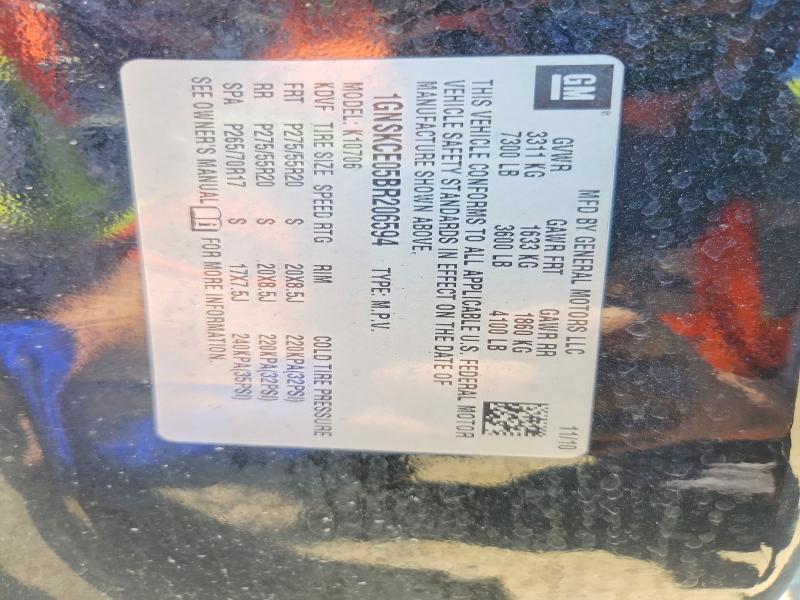 52897166 :رقم المزاد ، 1GNSKCE05BR206594 vin ، 2011 Chevrolet Tahoe مزاد بيع