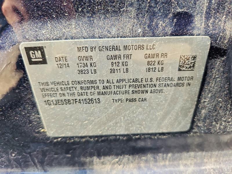 Продаж на аукціоні авто 2015 Chevrolet Sonic, vin: 1G1JE5SB7F4152613, номер лоту: 54143216