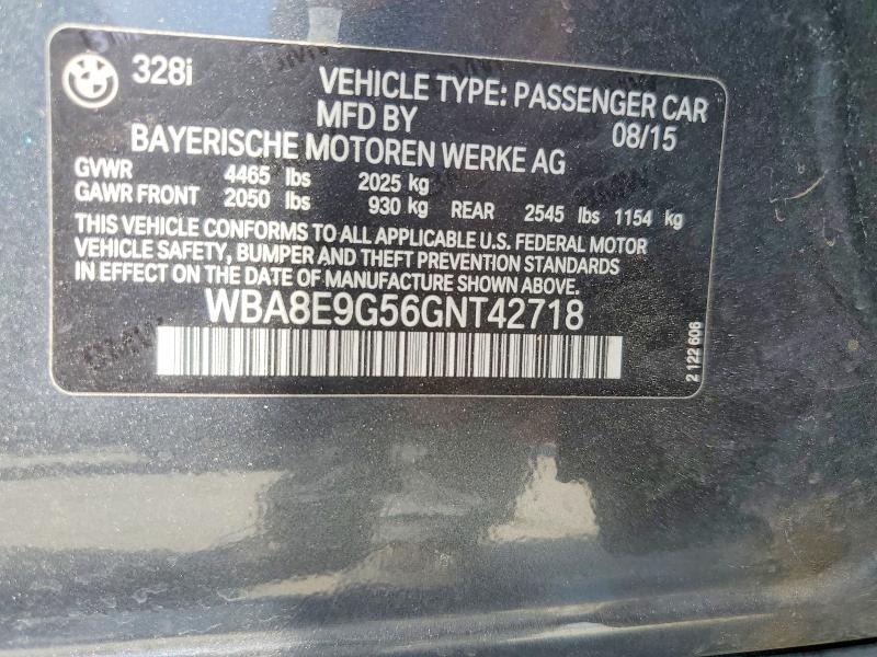 Продажа на аукционе авто 2016 Bmw 328, vin: WBA8E9G56GNT42718, номер лота: 52753826