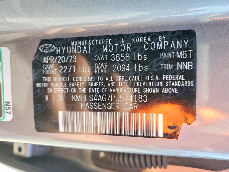 2023 Hyundai Elantra მანქანა იყიდება აუქციონზე, vin: KMHLS4AG7PU574183, აუქციონის ნომერი: 53233096