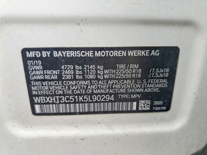 Aukcja sprzedaży 2019 Bmw X1, vin: WBXHT3C51K5L90294, numer aukcji: 53442086
