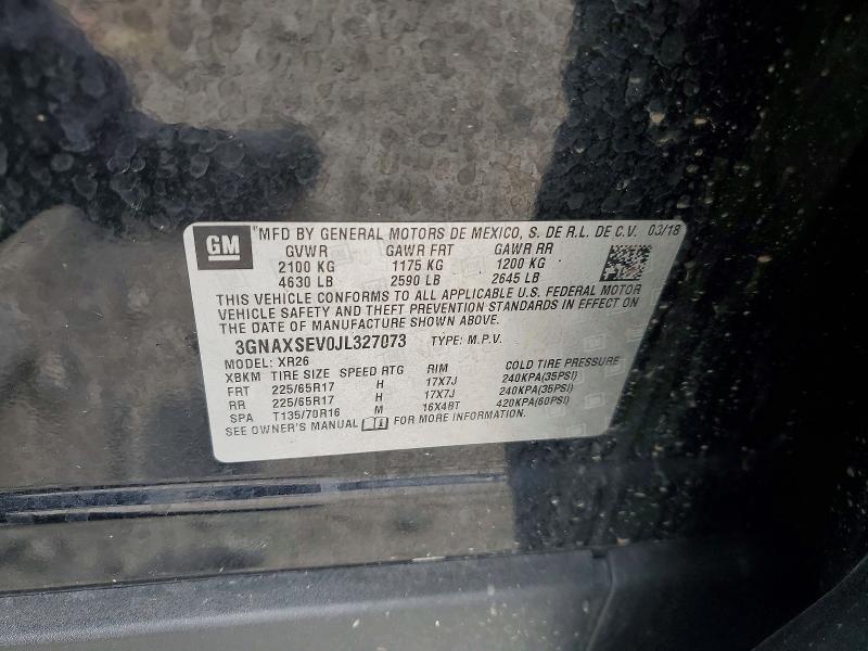 Продажа на аукционе авто 2018 Chevrolet Equinox, vin: 3GNAXSEV0JL327073, номер лота: 52218036