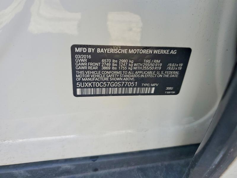 2016 Bmw X5 მანქანა იყიდება აუქციონზე, vin: 5UXKT0C57G0S77051, აუქციონის ნომერი: 52099406
