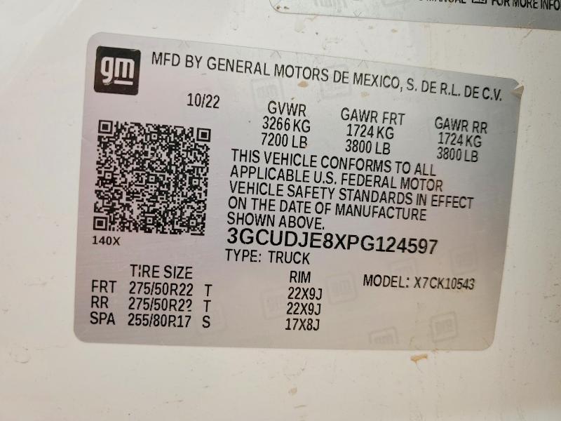 2023 Chevrolet Silverado მანქანა იყიდება აუქციონზე, vin: 3GCUDJE8XPG124597, აუქციონის ნომერი: 53693346