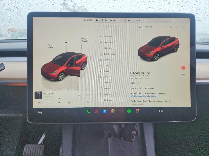 55368256 :رقم المزاد ، 7SAYGDEE7NF569336 vin ، 2022 Tesla Model Y مزاد بيع