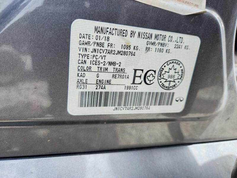 Aukcja sprzedaży 2018 Infiniti Q50, vin: JN1CV7AR2JM280764, numer aukcji: 54183066