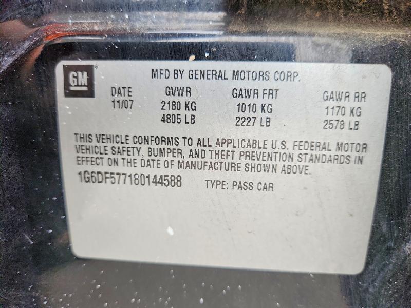 2008 Cadillac Cts მანქანა იყიდება აუქციონზე, vin: 1G6DF577180144588, აუქციონის ნომერი: 52924496