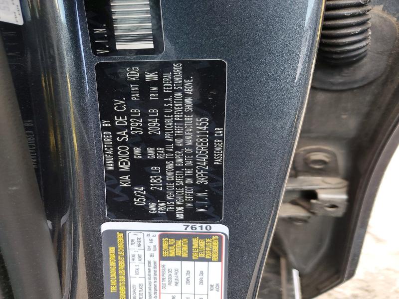 53649296 :رقم المزاد ، 3KPF24AD5RE811455 vin ، 2024 Kia Forte مزاد بيع